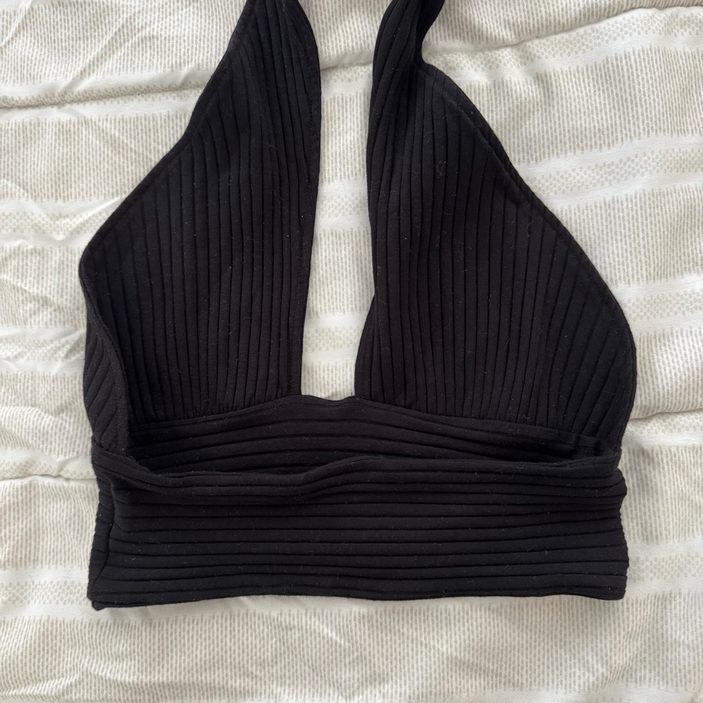 Callahan Revolve Mimi Crossover Cropped Tank Top Black Keyhole Open Back Sz S - Picture 4 of 4